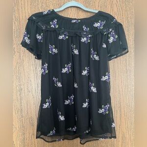 Michael Kors Black Floral Blouse